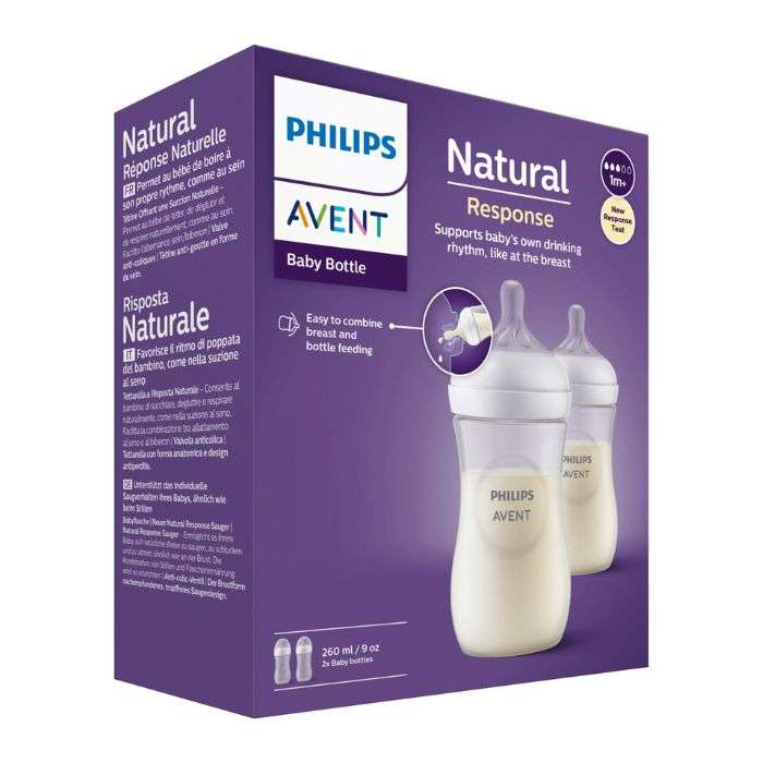 AVENT NATURAL RESPONSE PACK 2 BIBERONS 1MOIS+ 260ML