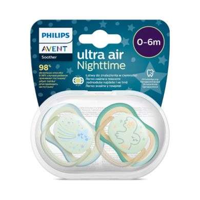 AVENT SUCETTE ULTRA AIR NUIT 0-6 MOIS PACK DE 2