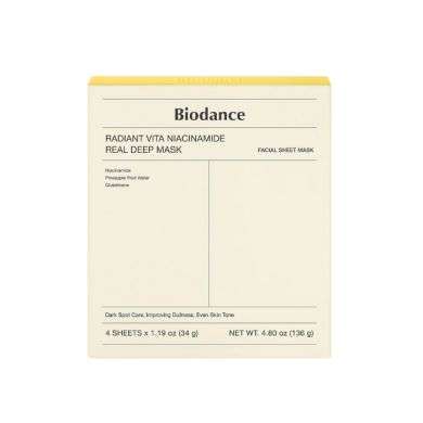 BIODANCE RADIANT VITA NIACINAMIDE REAL DEEP MASK PACK DE 4