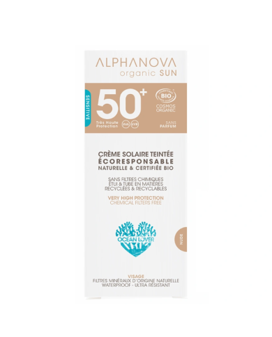 ALPHANOVA ORGANIC SUN SPF 50+ CREME SOLAIRE TEINTEE 50 G