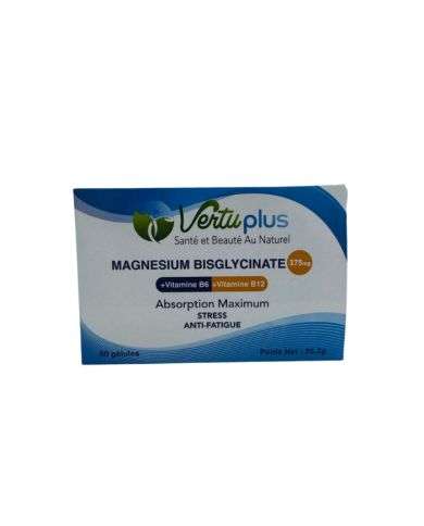 VERTUPLUS MAGNESIUM BISGLYCINATE 375MG 60 GELULES