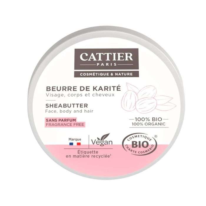 CATTIER BEURRE DE KARITE VISAGE CORPS ET CHEVEUX BIO SANS PARFUM 100G