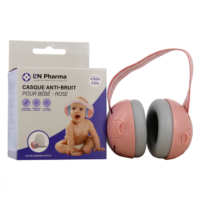 L2N PHARMA CASQUE REDUCTEUR DE BRUIT POUR BEBE 4 MOIS A 3ANS