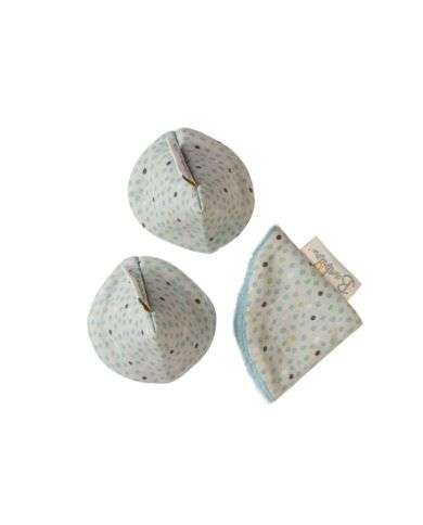 BAMBIDOU LOT DE 3 TIPI PIPI POIS BLEU