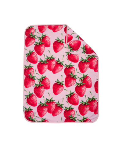 TWISTSHAKE COUVERTURE 75X100 CM EN VELOURS MOTIFS FRAISE