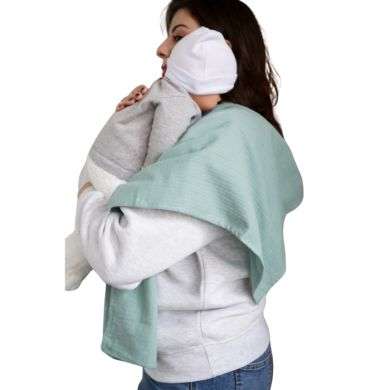 BAMBIDOU MAXI LANGE 100CM100CM DOUBLE GAZE VERT EAU