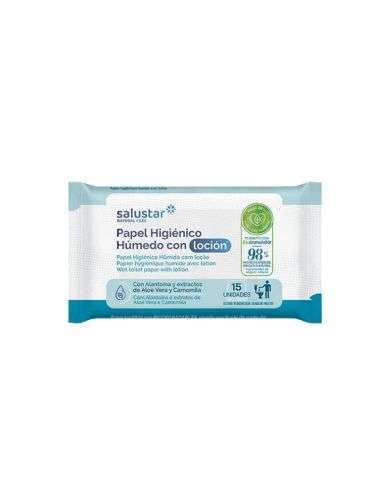 SALUSTAR LINGETTES PAPIER TOILETTE HUMIDE 15 UNITES