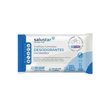 SALUSTAR LINGETTES DEODORANTE A L ALUN 15 UNITES