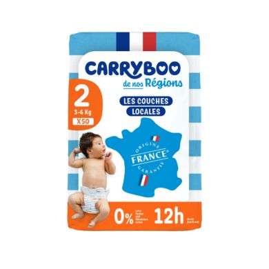CARRYBOO COUCHES TAILLE 2 50 UNITES 3-6 KG