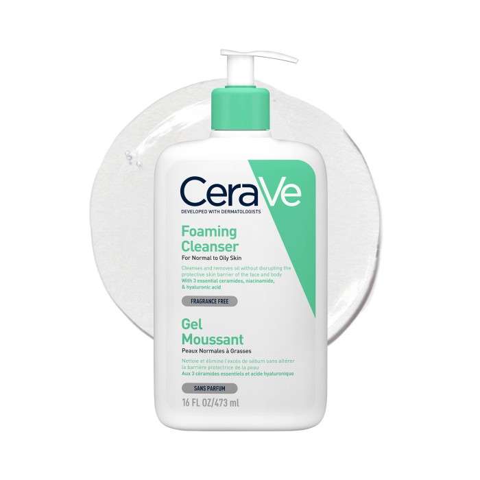 CERAVE OFFRE GEL MOUSSANT PEAUX NORMALES A GRASSES 473 ML + GEL CREME OIL COTROL ET FUILDE INVISIBLE FORMAT VOYAGE OFFERST