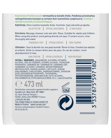 CERAVE CREME LAVANTE HYDRATANTE 473 ML