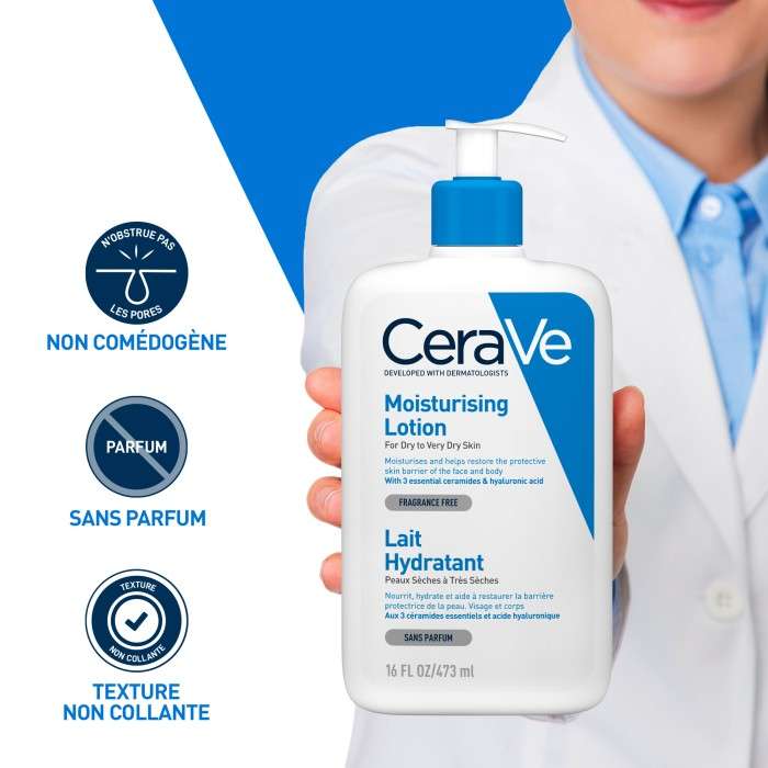 CERAVE LAIT HYDRATANT PEAUX SECHES A TRES SECHES 473 ML