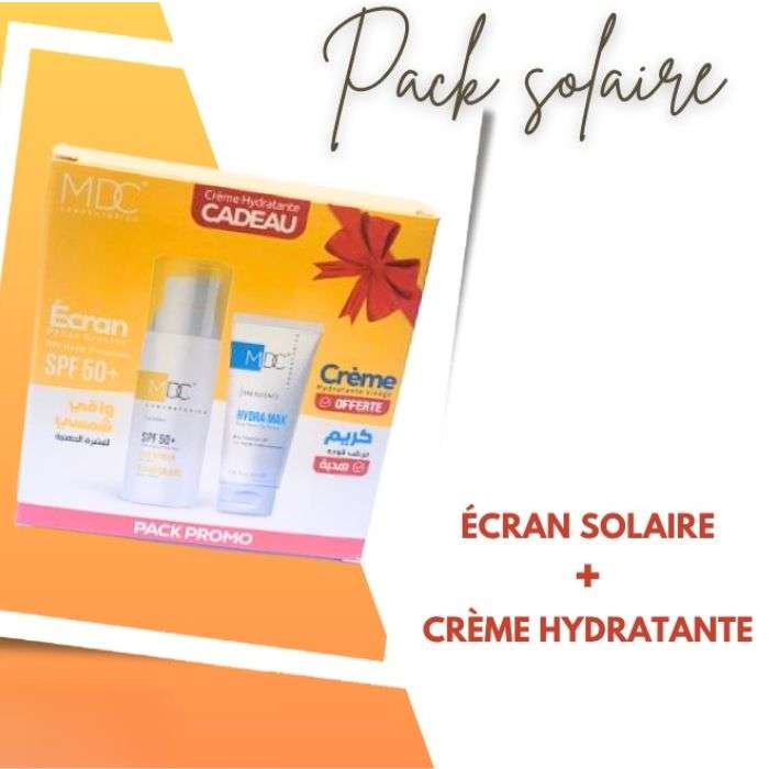 MDC PACK SYNERGY ECRAN SOLAIRE SPF 50+ PEAUX GRASSES 50 ML + CREME HYDRATANTE OFFERTE