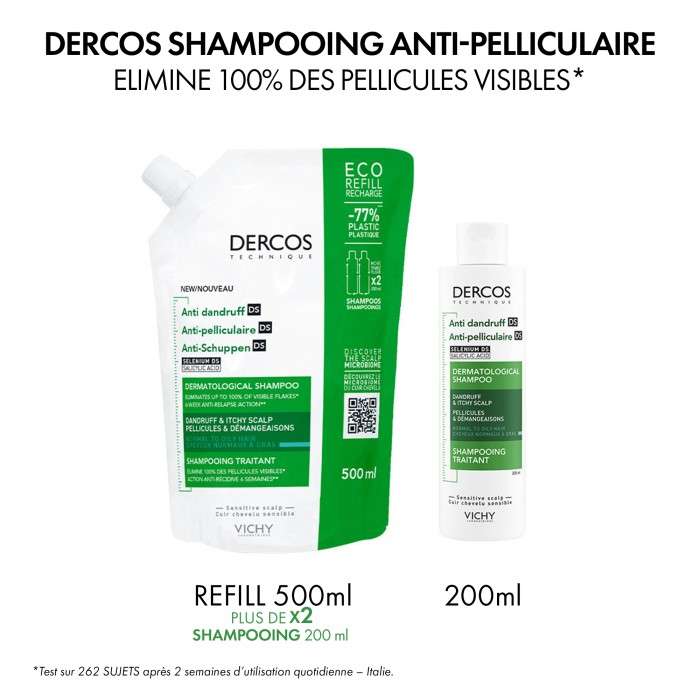 VICHY DERCOS SHAMPOING ANTI PELLICULAIRE CHEVEUX NORMAUX A GRAS 200 ML