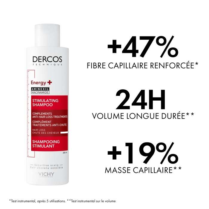 VICHY DERCOS TECHNIQUE ENERGY + SHAMPOING STIMULANT ANTI CHUTE 200 ML