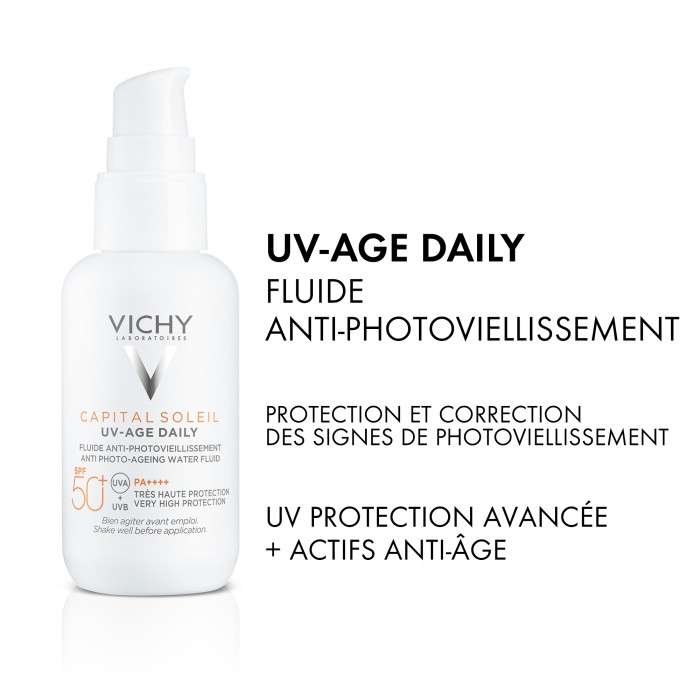 VICHY CAPITAL SOLEIL UV AGE DAILY SPF 50 FLUIDE ANTI PHOTOVIEILLISSEMENT 40 ML