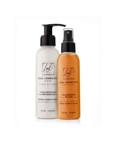 LEAL COSMETICS DUO HUILE BRONZANTE PAILLETEE 150ML+ LOTION PROTECTRICE 150ML