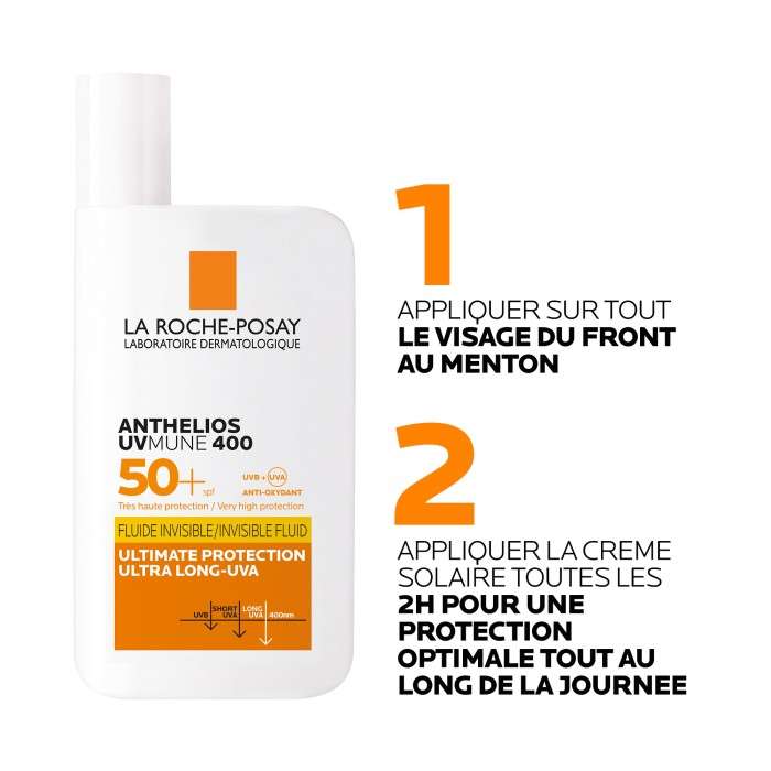 LA ROCHE POSAY OFFRE WEB ANTHELIOS UVMUNE 400 FLUIDE SOLAIRE INVISIBLE SPF 50+ 50 ML+ ANTHELIOS UVMUNE 15 ML OFFERT