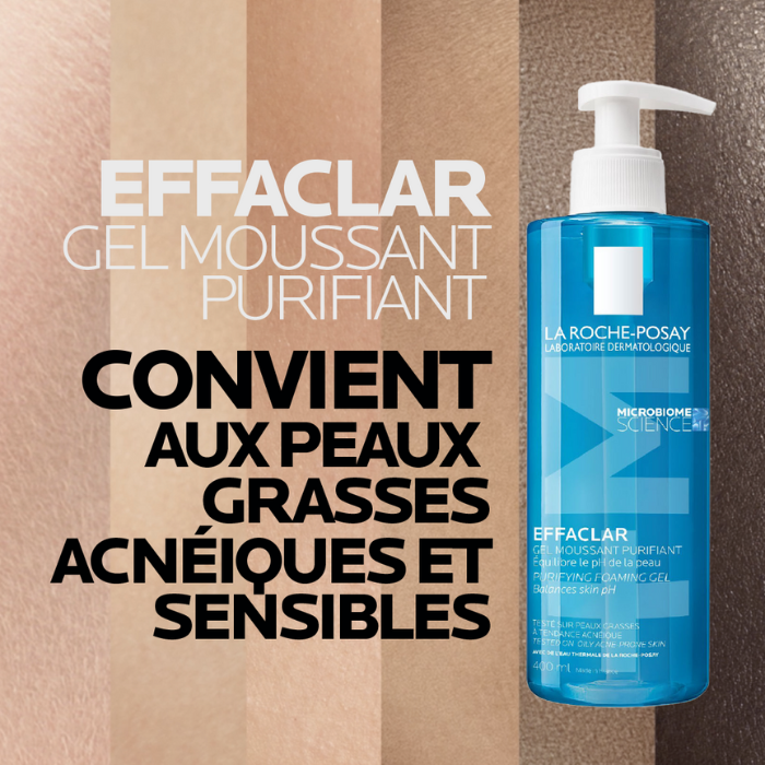 LA ROCHE POSAY EFFACLAR GEL MOUSSANT PURIFIANT PEAUX SENSIBLES GRASSES 400 ML
