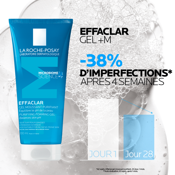 LA ROCHE POSAY EFFACLAR GEL MOUSSANT PURIFIANT EQUILIBRE LE PH DE LA PEAU 200ML