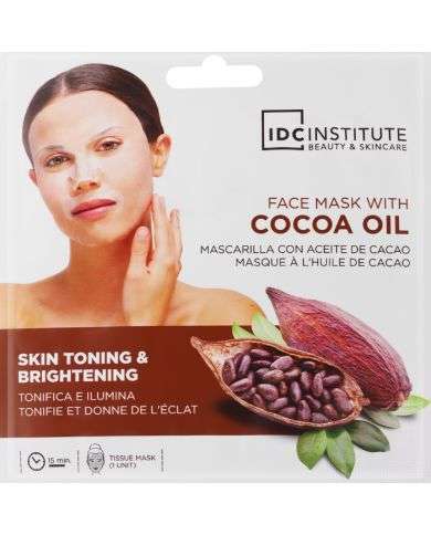 IDC INSTITUTE MASQUE TISSUE TONIFIANT VISAGE HUILE DE CACAO 1 UNITE REF 3090