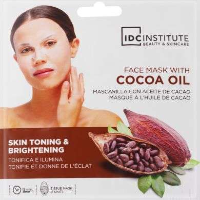 IDC INSTITUTE MASQUE TISSUE TONIFIANT VISAGE A L'HUILE DE CACAO 1 UNITE