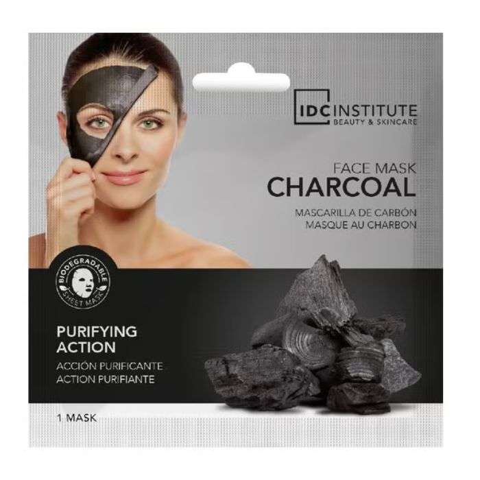 IDC INSTITUTE MASQUE TISSU PURIFIANT DETOXIFIANT DE SOINS NOIR CHARBON 1 UNITE