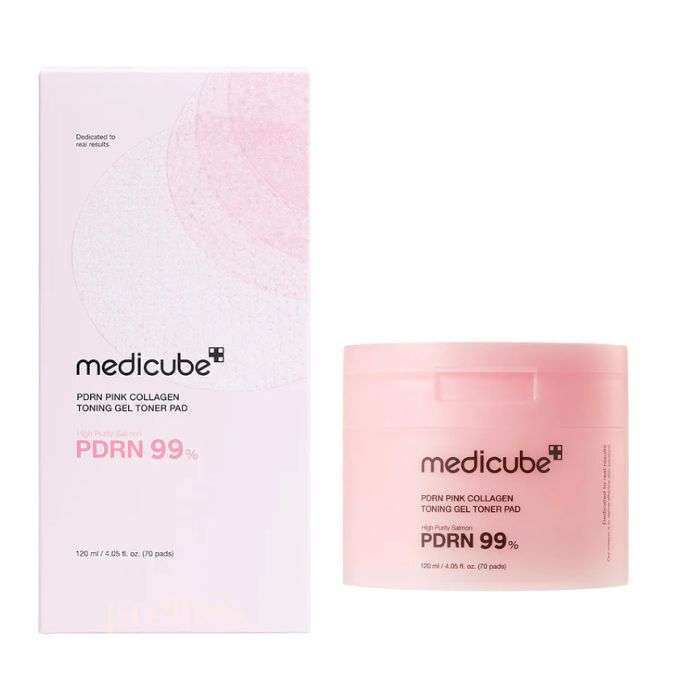 MEDICUBE PDRN PINK COLLAGEN TONING GEL TONER PAD 120ML 70PADS