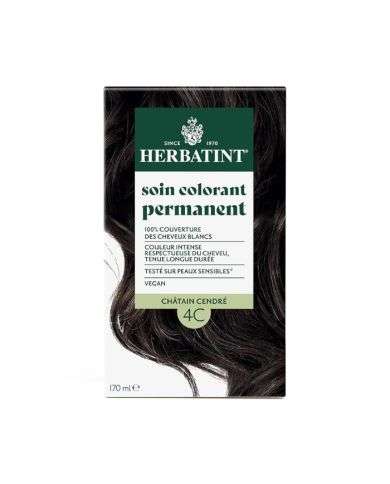 HERBATINT SOIN COLORANT PERMANENT 4C CHATAIN CENDRE 170 ML