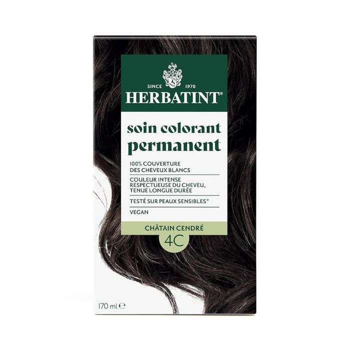 HERBATINT SOIN COLORANT PERMANENT 4C CHATAIN CENDRE 150 ML