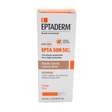 EPTADERM EPTA SUN SPF 50+ FLUIDE TEINTE MEDIUM 50 ML