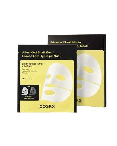 COSRX ADVANCED SNAIL MUCIN GLASS GLOW HYDROGEL MASK PACK DE 3