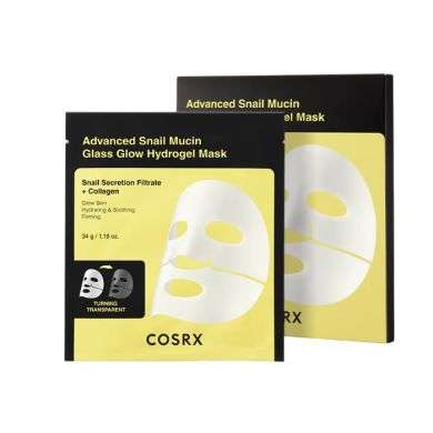 COSRX ADVANCED SNAIL MUCIN GLASS GLOW HYDROGEL MASK PACK DE 3