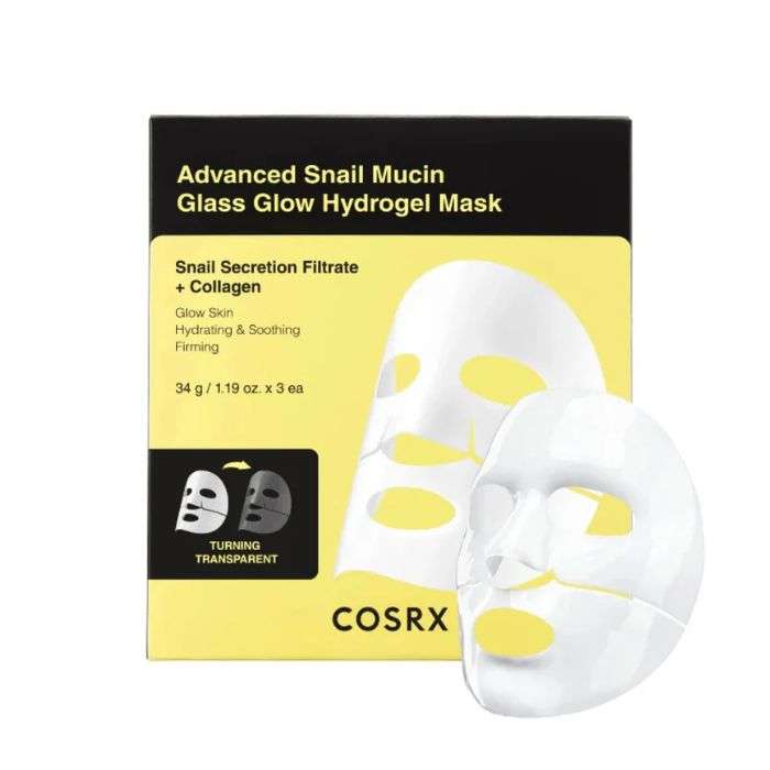 COSRX ADVANCED SNAIL MUCIN GLASS GLOW HYDROGEL MASK 1 UNITE