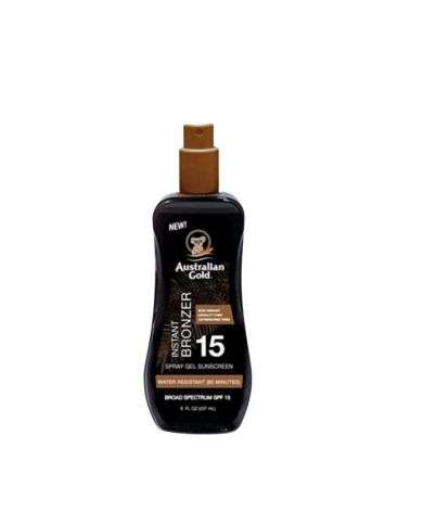 AUSTRALIAN GOLD INSTANT BRONZER SPRAY GEL SPF15 ECRAN SOLAIRE 100ML