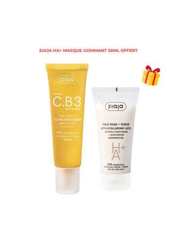 ZIAJA OFFRE C.B 3 NIACINAMIDE SERUM 30ML +HA+ MASQUE GOMMANT 55ML OFFERT