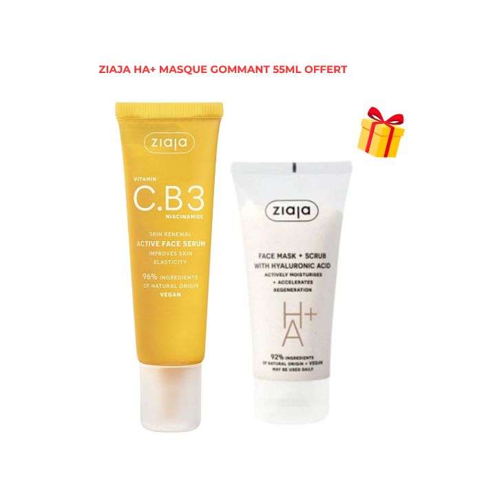ZIAJA OFFRE C.B 3 NIACINAMIDE SERUM 30ML +HA+ MASQUE GOMMANT 55ML OFFERT