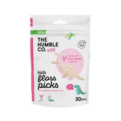 THE HUMBLE CO BATONNETS DENTAIRES POUR ENFANTS A FIL UNIQUE FRAISE PACK DE 30