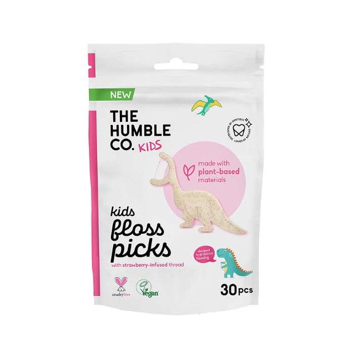 THE HUMBLE CO BATONNETS DENTAIRES POUR ENFANTS A FIL UNIQUE FRAISE PACK DE 30