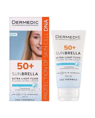 DERMEDIC SUNBRELLA FLUIDE ULTRA LEGER SPF50+ PEAUX HYPER REACTIVE 40ML