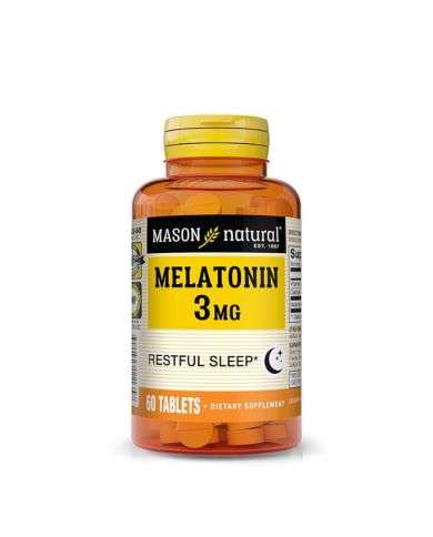 MASON NATURAL MELATONIN 3MG 60 TABLETS
