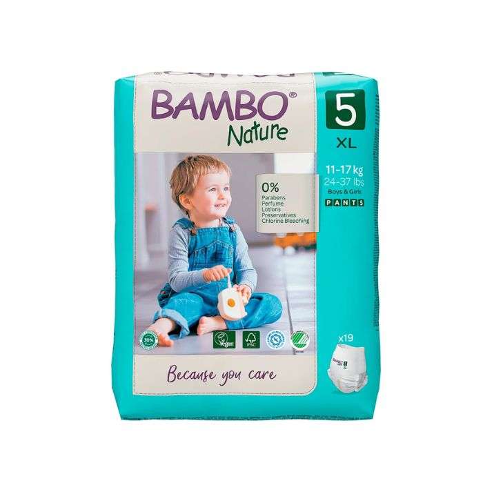 BAMBO NATURE CULOTTE D'APPRENTISSAGE TAILLE 5 XL 11-17 KG PACK DE 19
