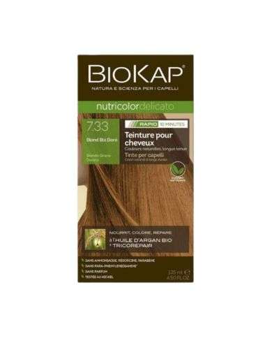 BIOKAP NUTRICOLOR DELICATO RAPID 7.33 BLOND BLE DORE 135ML