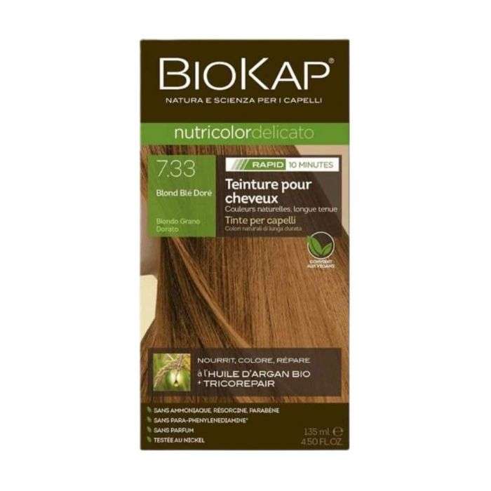 BIOKAP NUTRICOLOR DELICATO RAPID 7.33 BLOND BLE DORE 135ML