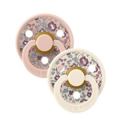 BIBS X LIBERTY COLOUR NATURAL RUBBER SUCETTE RONDE BLUSH MIX 0 MOIS+