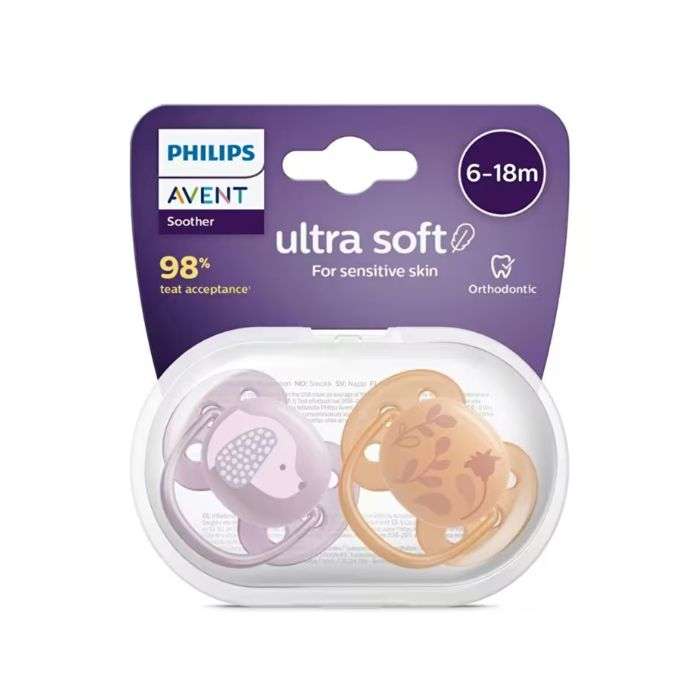AVENT SUCETTE ORTHODONTIQUE ULTRA SOFT PEAU SENSIBLE 6 A 18 MOIS 