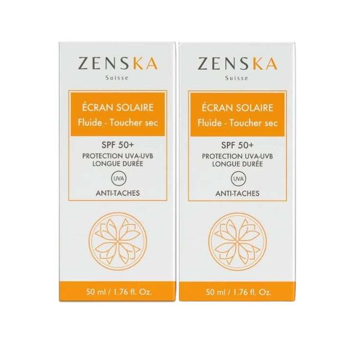 ZENSKA DUO ECRAN SOLAIRE FLUIDE TOUCHER SEC SPF 50+ 50ML