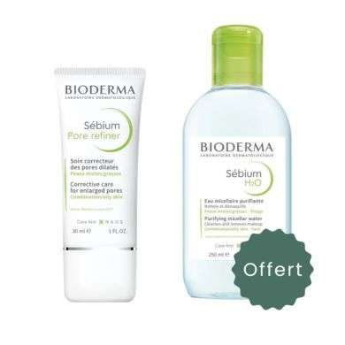 BIODERMA OFFRE SEBIUM PORE REFINER 30ML + SEBIUM H2O 250ML OFFERT 