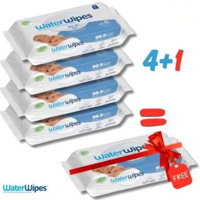 WATERWIPES PACK LINGETTES BEBE PACK DE 4+1 X 60