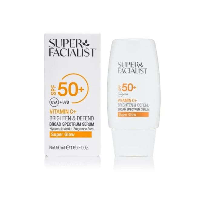 SUPER FACIALIST VITAMIN C+ BRIGHTEN DEFEND BROAD SPECTRUM SERUM SPF50+ 50ML